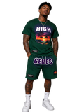 HIGHGENES Distressed (Green) Sunset Short Sleeve Set
